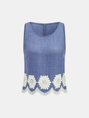 Daisy Embroidered Tank Top & Shorts Set
