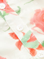Floral Print Button Front Ruffled Cami Top