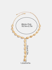 Hammered Irregular Lariat Necklace
