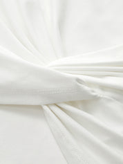 Twisted Ruched Mock Neck Sleeveless Top