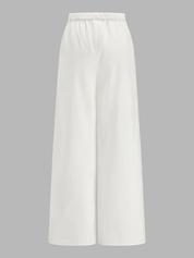 Side Lace Embroidered Cotton Drawstring Pants
