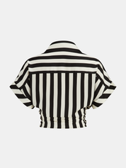 Striped Twisted Shirt & Belted Pants Set