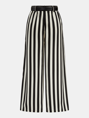 Striped Twisted Shirt & Belted Pants Set