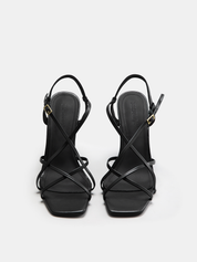 Strappy Square Toe Wedge Sandals