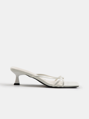 Square Toe Kitten Heel Mule Sandals