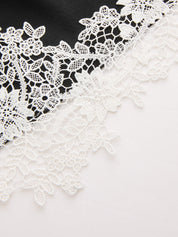 V-Neck Sleeveless Lace Trim Blouse