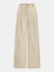 Linen-Blend Striped Crop Top & Pants Set