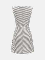 Striped Cotton Sleeveless Mini Dress