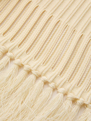 One Shoulder Fringe Knitted Tank Top
