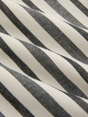 Striped Cotton Linen Belted Shorts