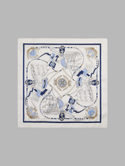 Nautical Sailboat Anchor Print Square Scarf