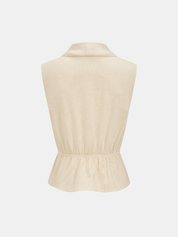 Linen Blend Wrap Vest Top