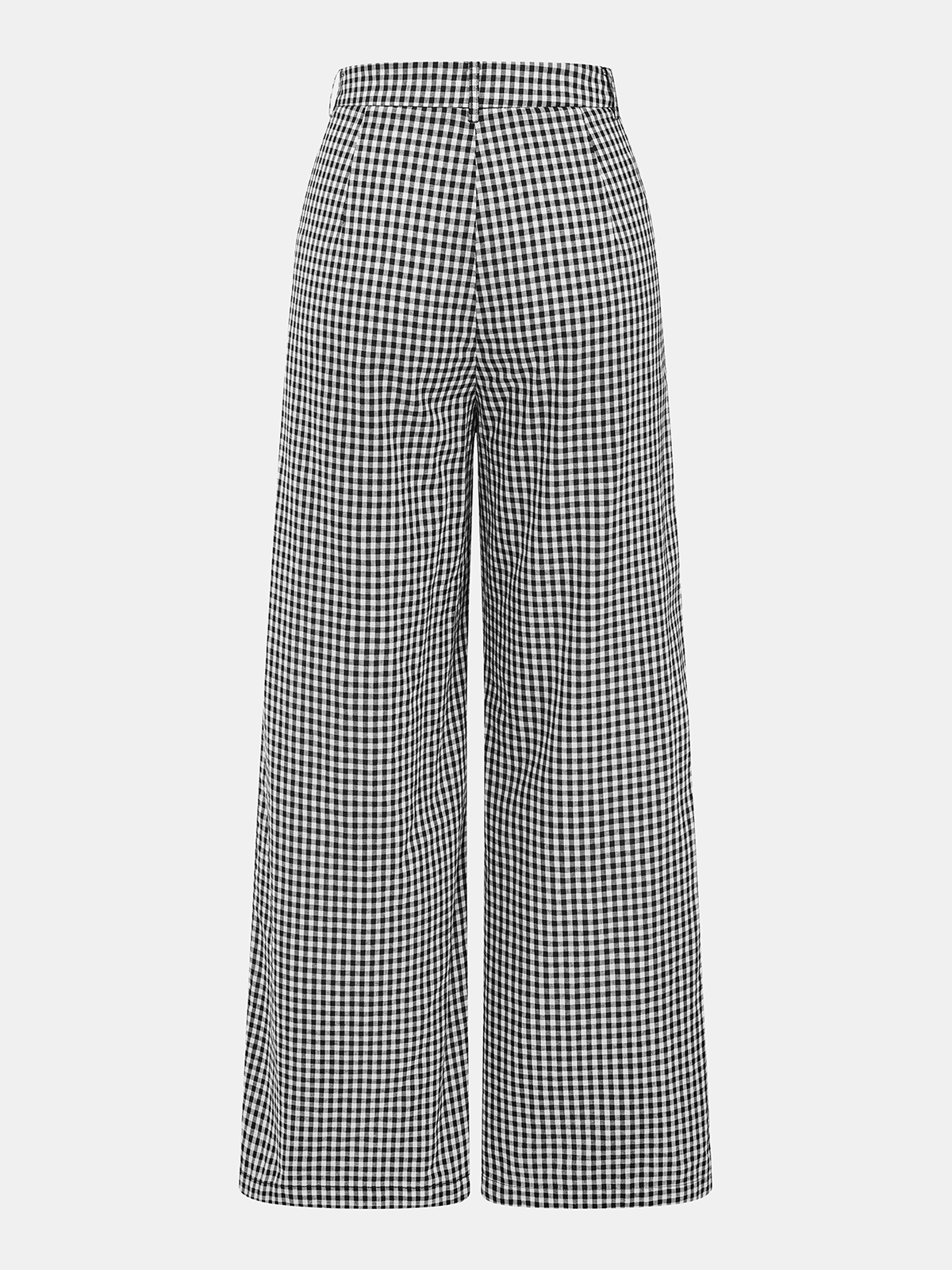 Gingham Cotton Sleeveless Peplum Top & Pants Set