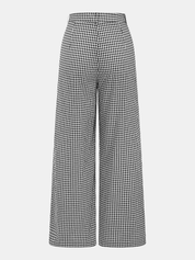 Gingham Cotton Sleeveless Peplum Top & Pants Set