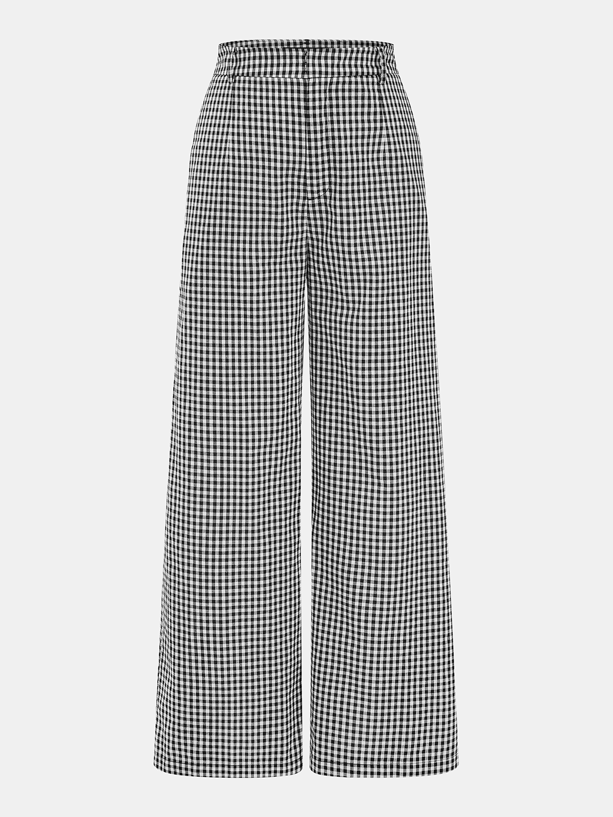 Gingham Cotton Sleeveless Peplum Top & Pants Set