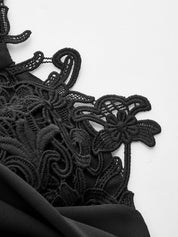 Cowl Neck Lace Trim Sheer Cami Top