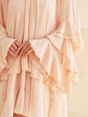 Ruffled Tiered Loose Chiffon Mini Dress