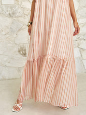 Striped Ruffled Cami Maxi Dress