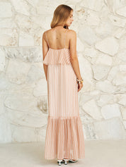 Striped Ruffled Cami Maxi Dress