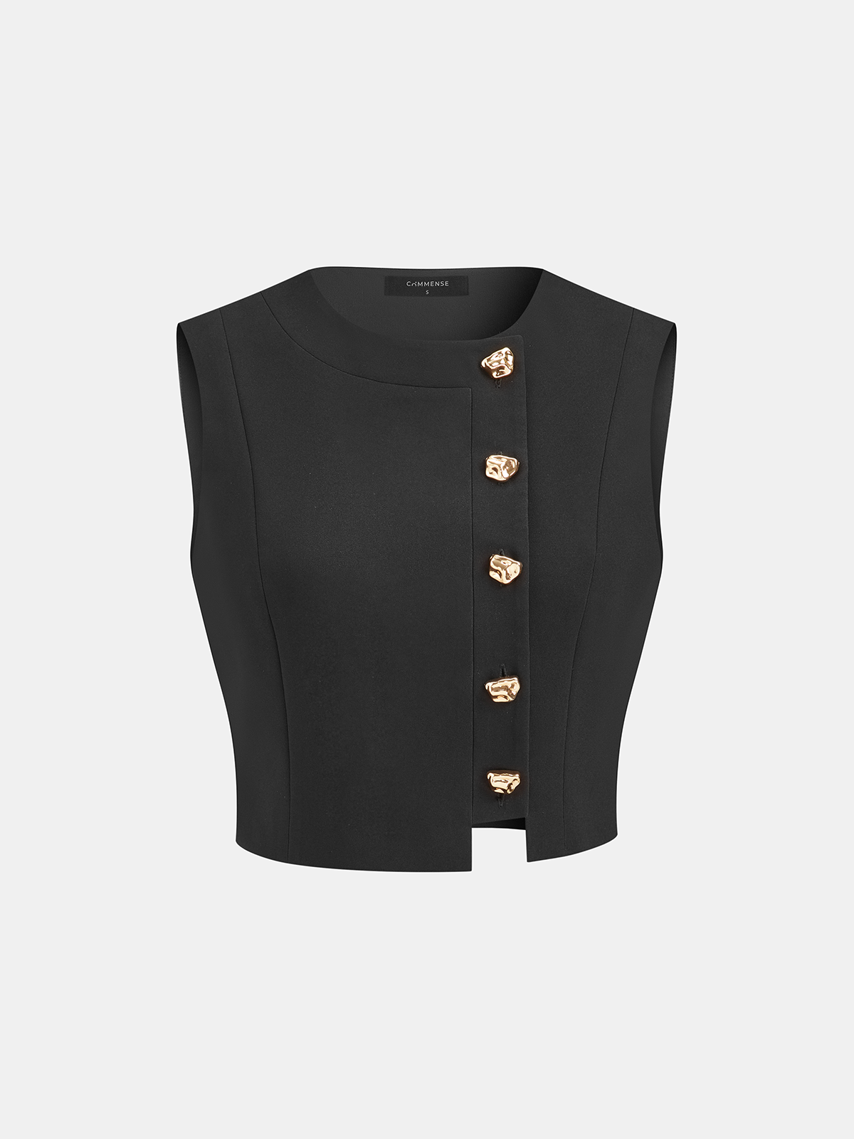 Metal Button Sleeveless Top & Pants Set