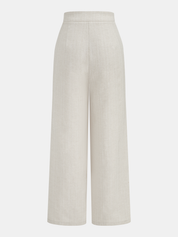 Cotton Linen Pleated Wide Leg Pants
