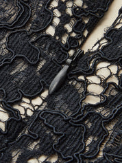 Lace Square Neck Ruched Mini Dress