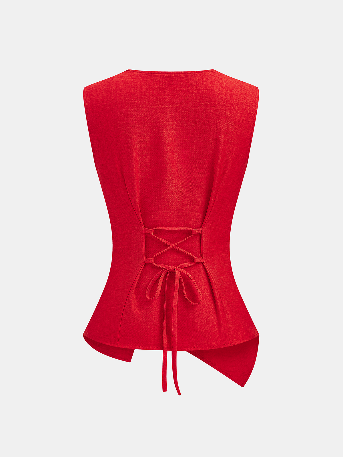 Asymmetrical Button Vest & Shorts Set