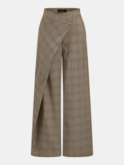 Plaid Wrap Wide Leg Pants