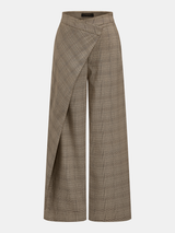 Plaid Wrap Wide Leg Pants