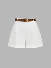Draped Sleeveless Top & Belted Shorts Set