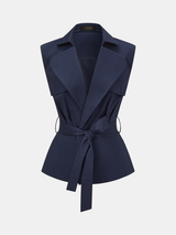 Sleeveless Belted Blazer Vest