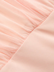 Mesh Puff Sleeve Deep V Neck Top