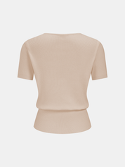 Horsebit Knit Short-Sleeve Top
