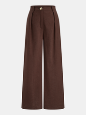 Cotton Linen Halter Buttoned Top & Pants Set