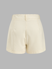 Striped Tie-Front Cropped Top & Shorts Set