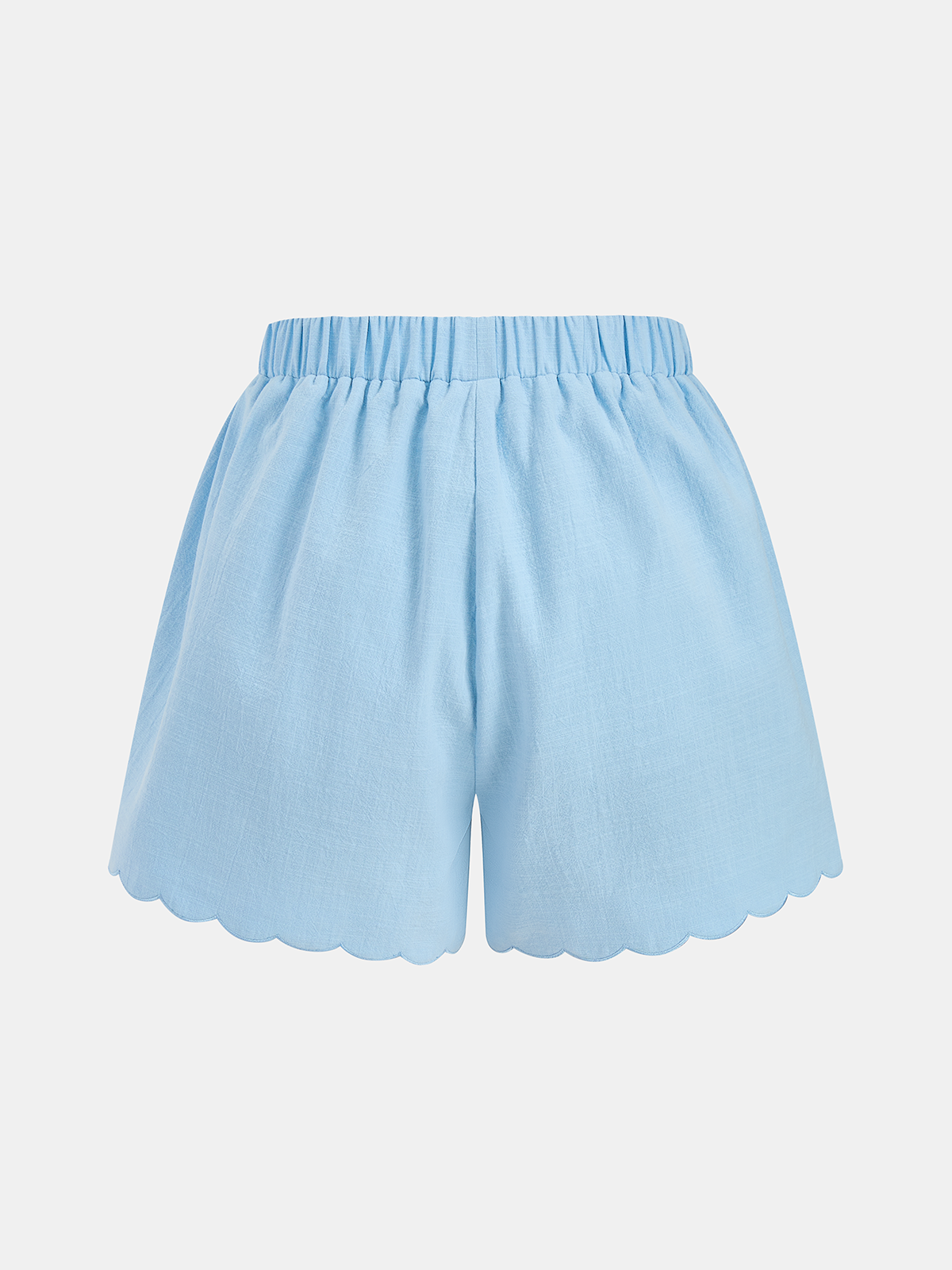 Cotton Ruffle Trim Top & Drawstring Shorts Set