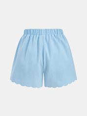 Cotton Ruffle Trim Top & Drawstring Shorts Set