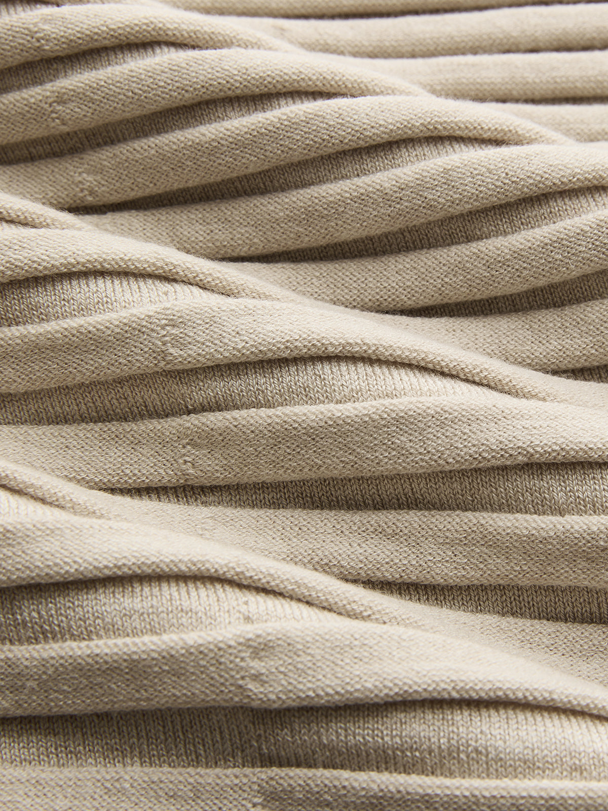 Ribbed Wool Blend Buttoned Cardigan