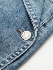 Asymmetrical Overlap Denim Mini Skirt