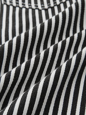 Striped Patchwork Drawstring Barrel Pants