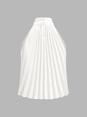 Pleated Halter Top & Shorts Set