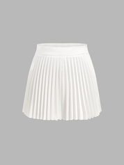 Pleated Halter Top & Shorts Set