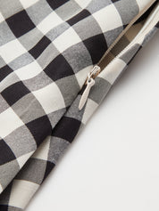 Gingham Halter Cotton Blend Maxi Dress