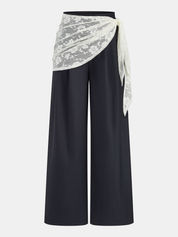 Detachable Lace Wide Leg Pants