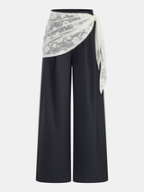 Detachable Lace Wide Leg Pants