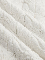 Sleeveless Metal Detail Cable Knit Top