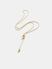 Knot Lariat Snake Chain Necklace