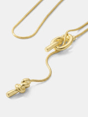 Knot Lariat Snake Chain Necklace