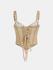 Lace Frill Shaping Cropped Corset Top
