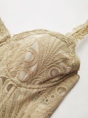 Lace Frill Shaping Cropped Corset Top
